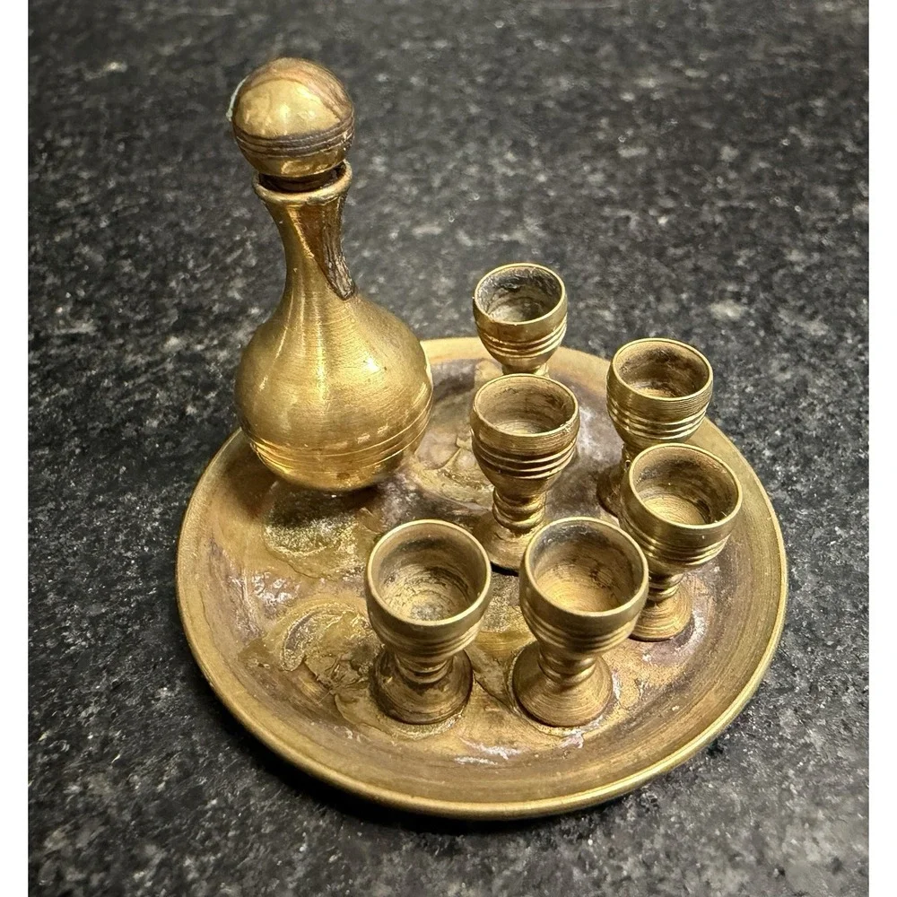 Clare-Bell Brass Works Wine Set #1745-100 CB BW USA 1:12 Miniature